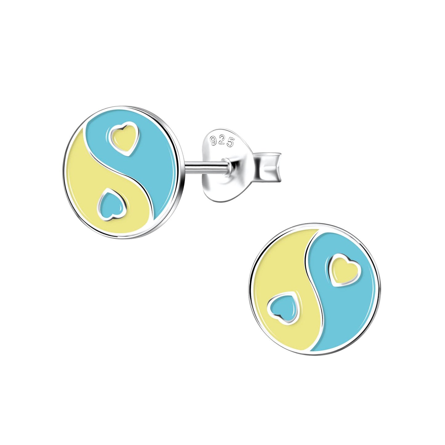 Kinder Ohrringe Yin Yang aus 925 Silber