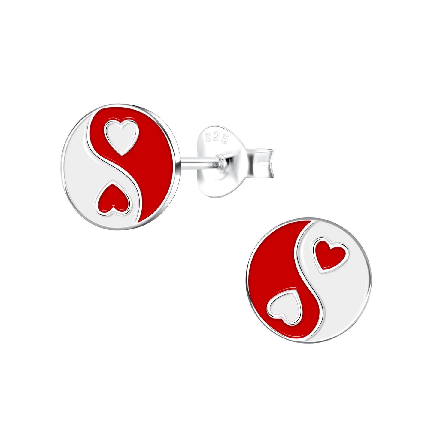 Children's Yin Yang earrings made of 925 silver