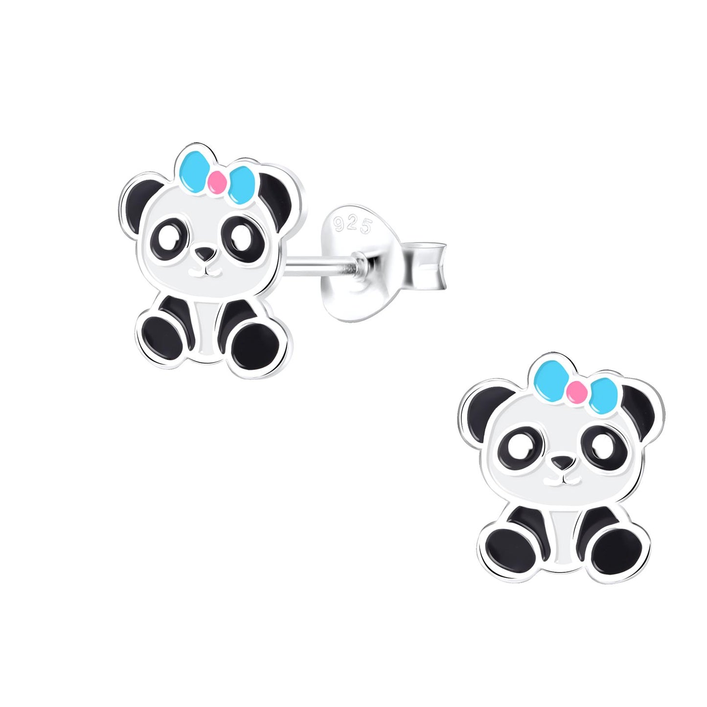 Kinder Ohrringe Panda aus 925 Silber