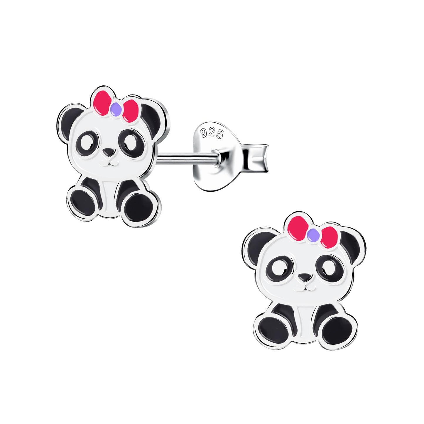 Kinder Ohrringe Panda aus 925 Silber