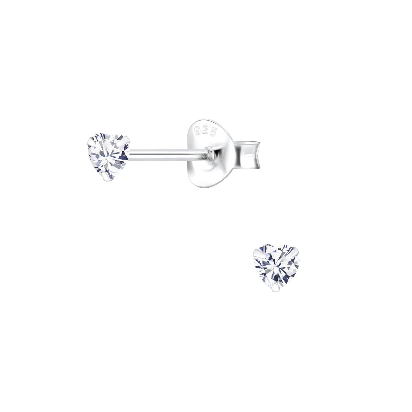 Kinder Ohrringe 3mm Zirkonia aus 925 Silber
