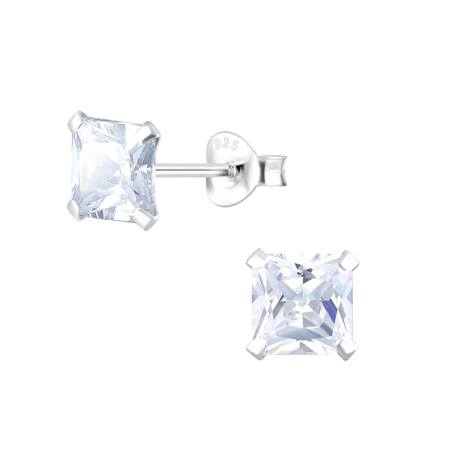 Kinder Ohrringe 6mm Zirkonia aus 925 Silber