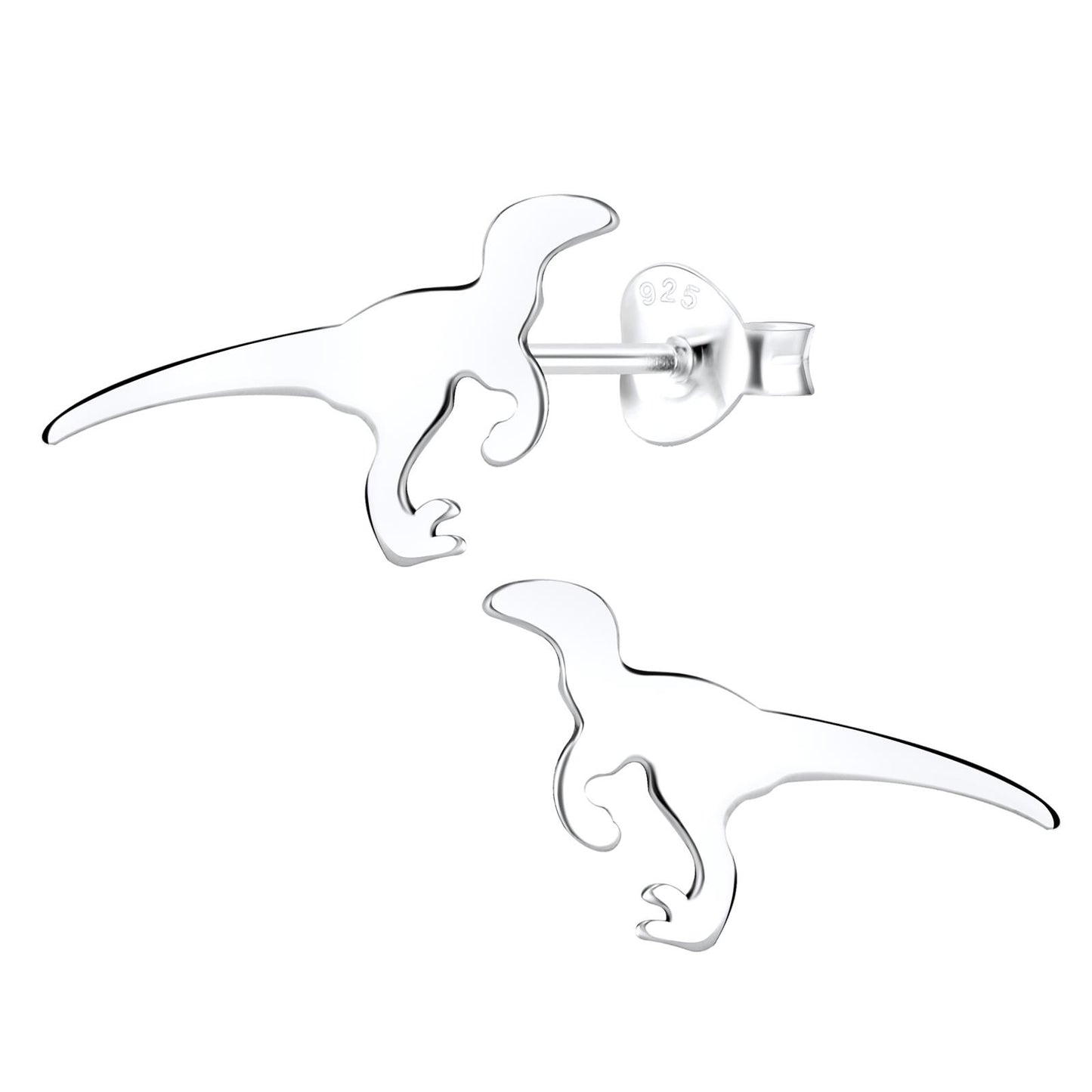 Jungen Ohrringe Velociraptor Dinosaurier aus 925 Silber