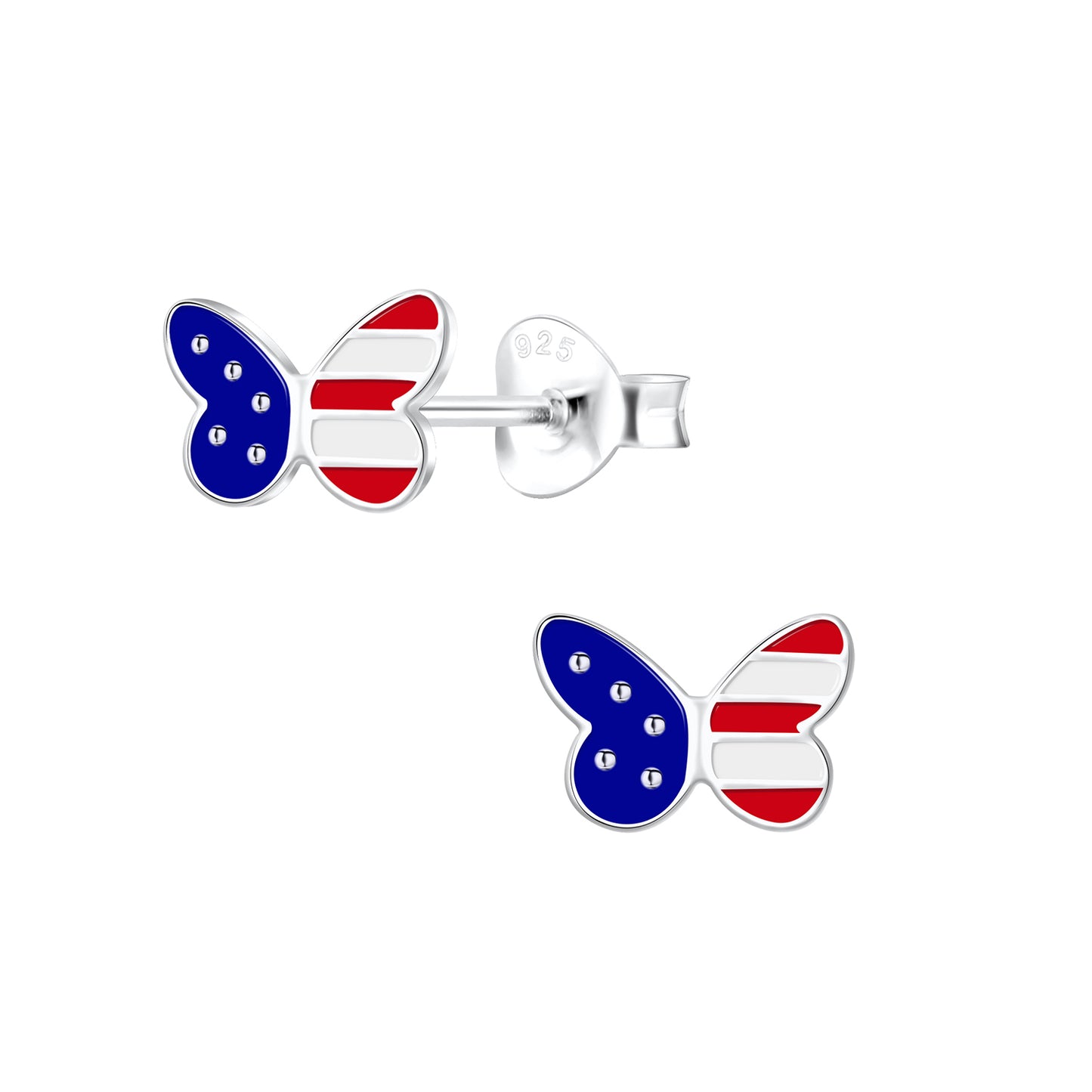 Mädchen Ohrringe Usa Schmetterling aus 925 Silber