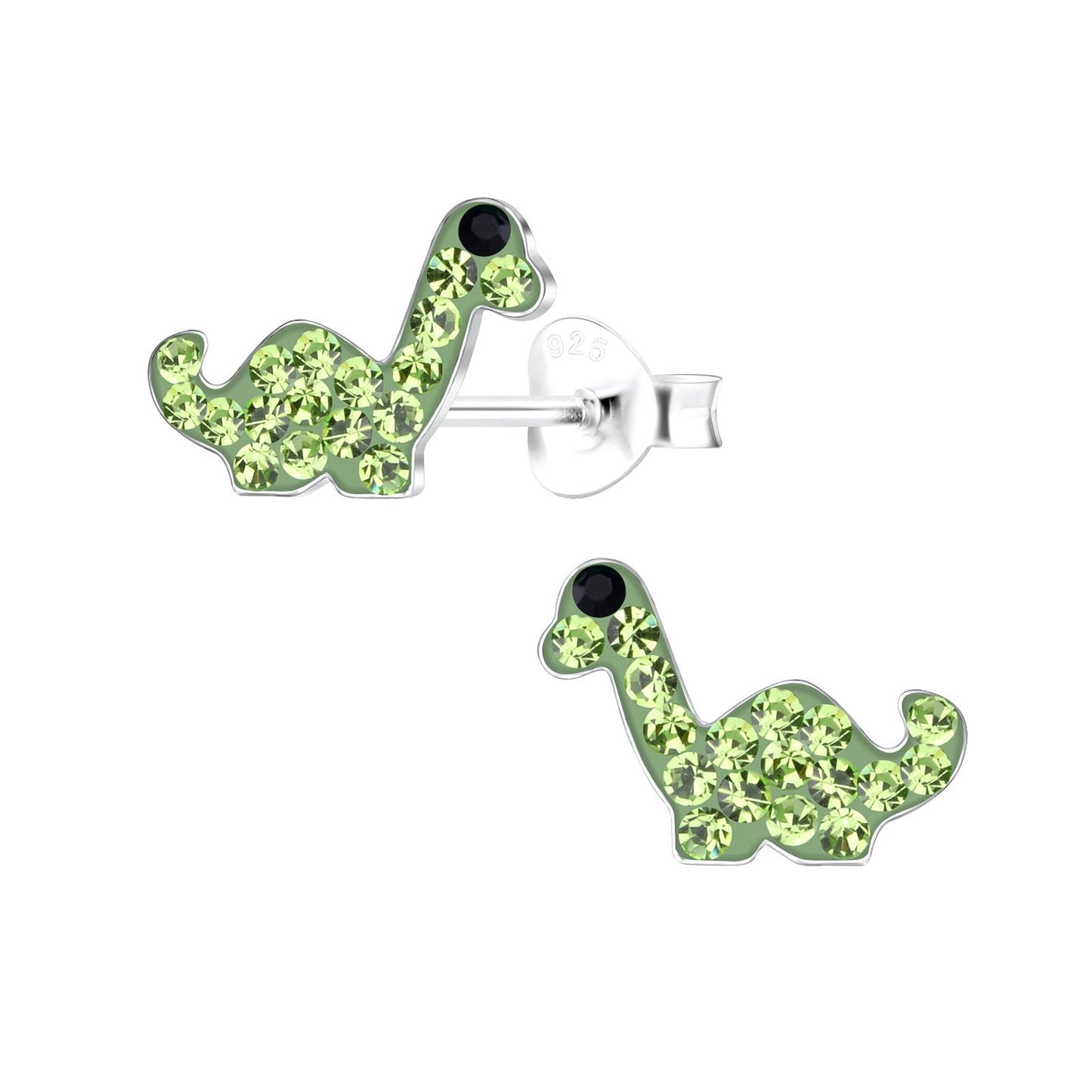 Jungen Ohrringe Brachiosaurus Dinosaurier aus 925 Silber