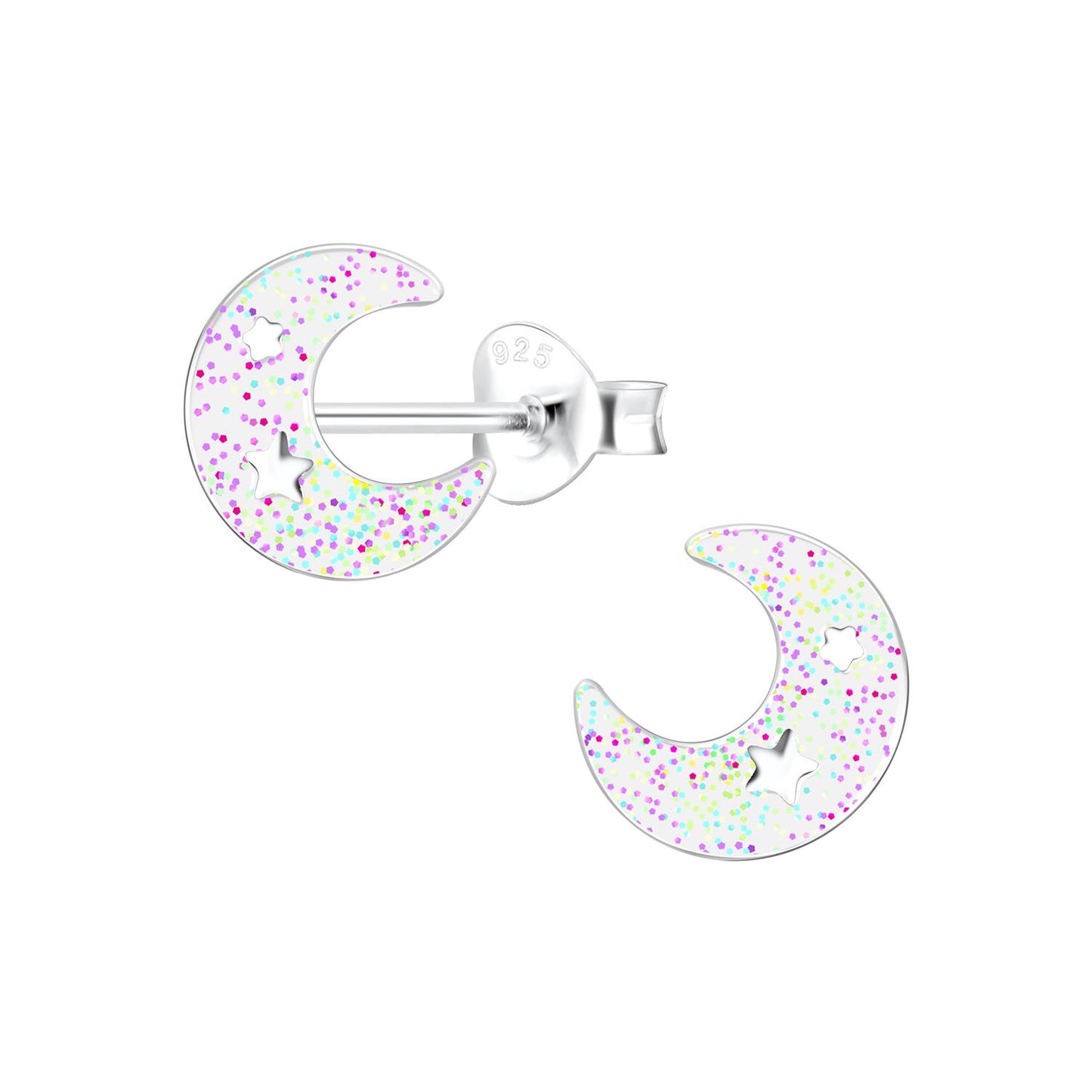 Kinder Ohrringe Mond aus 925 Silber