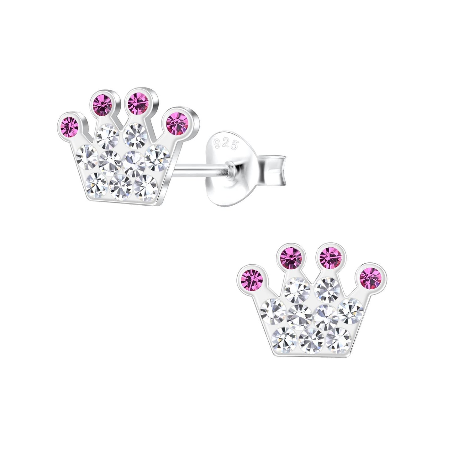 Children's crown earrings made of 925 silver