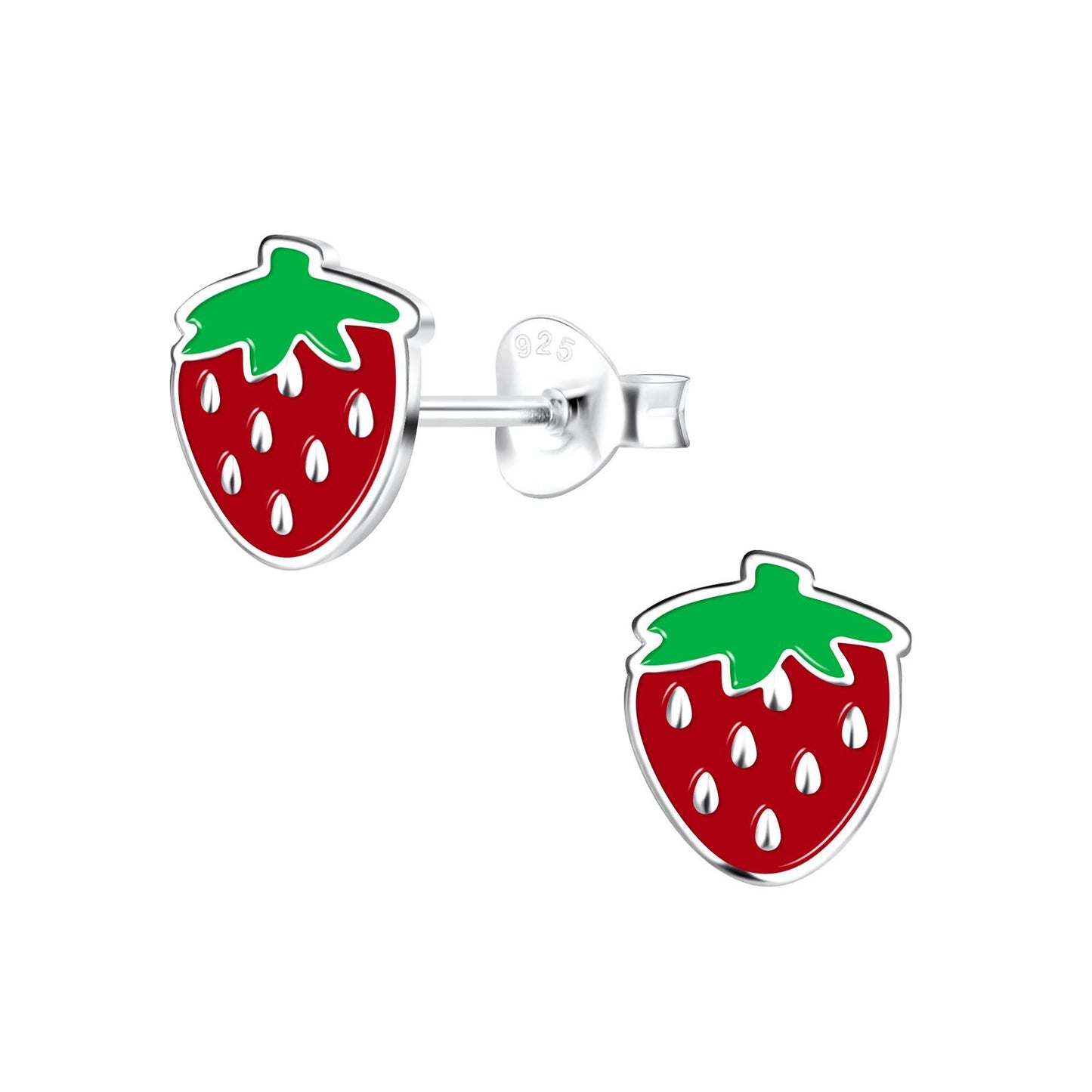 Kinder Ohrringe Erdbeeren aus 925 Silber