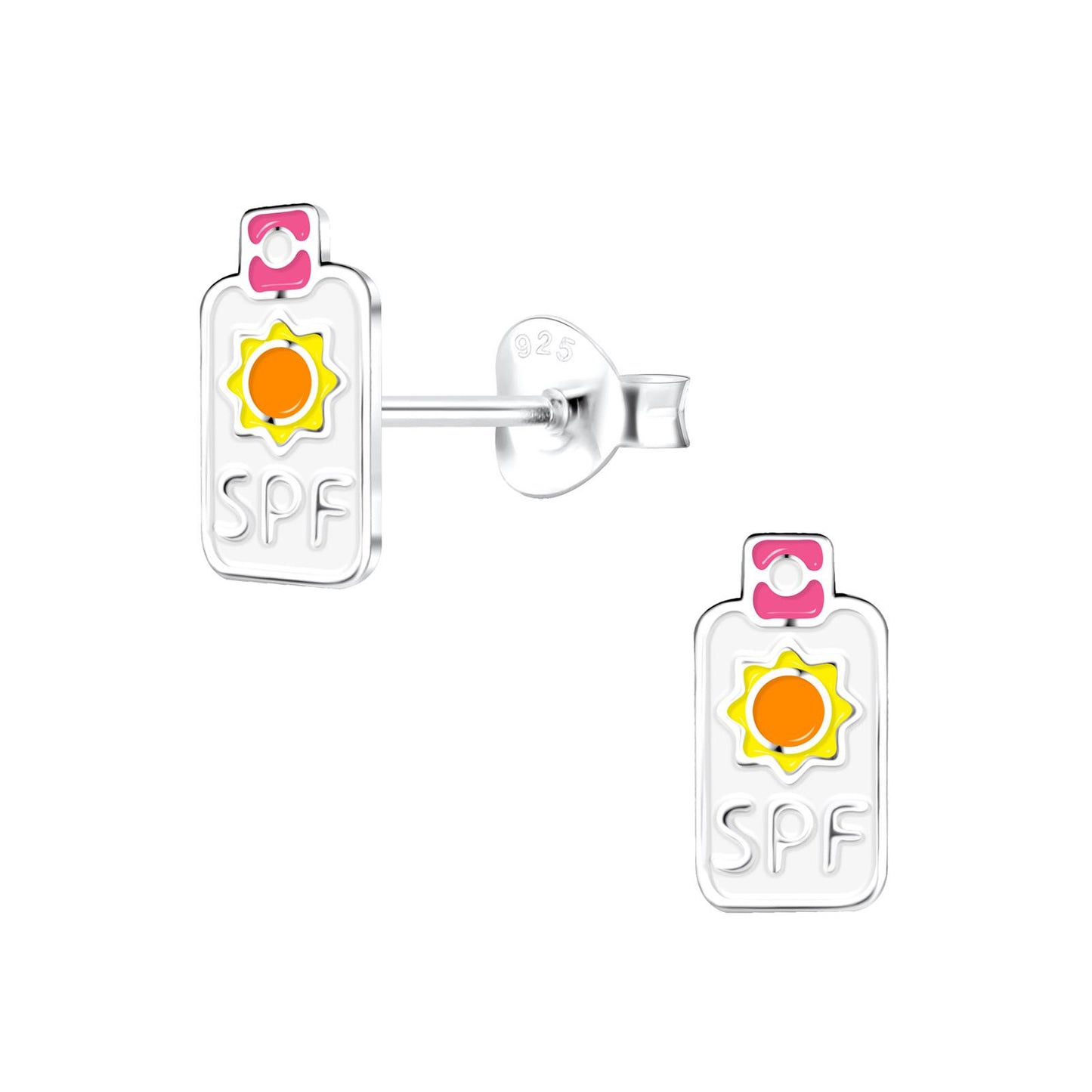 Children's earrings made of 925 silver bottles