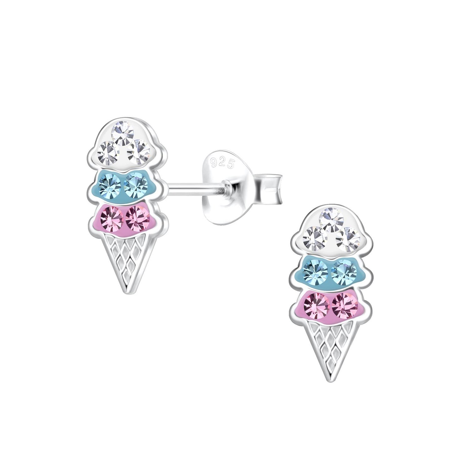 Kinder Ohrringe Eis aus 925 Silber