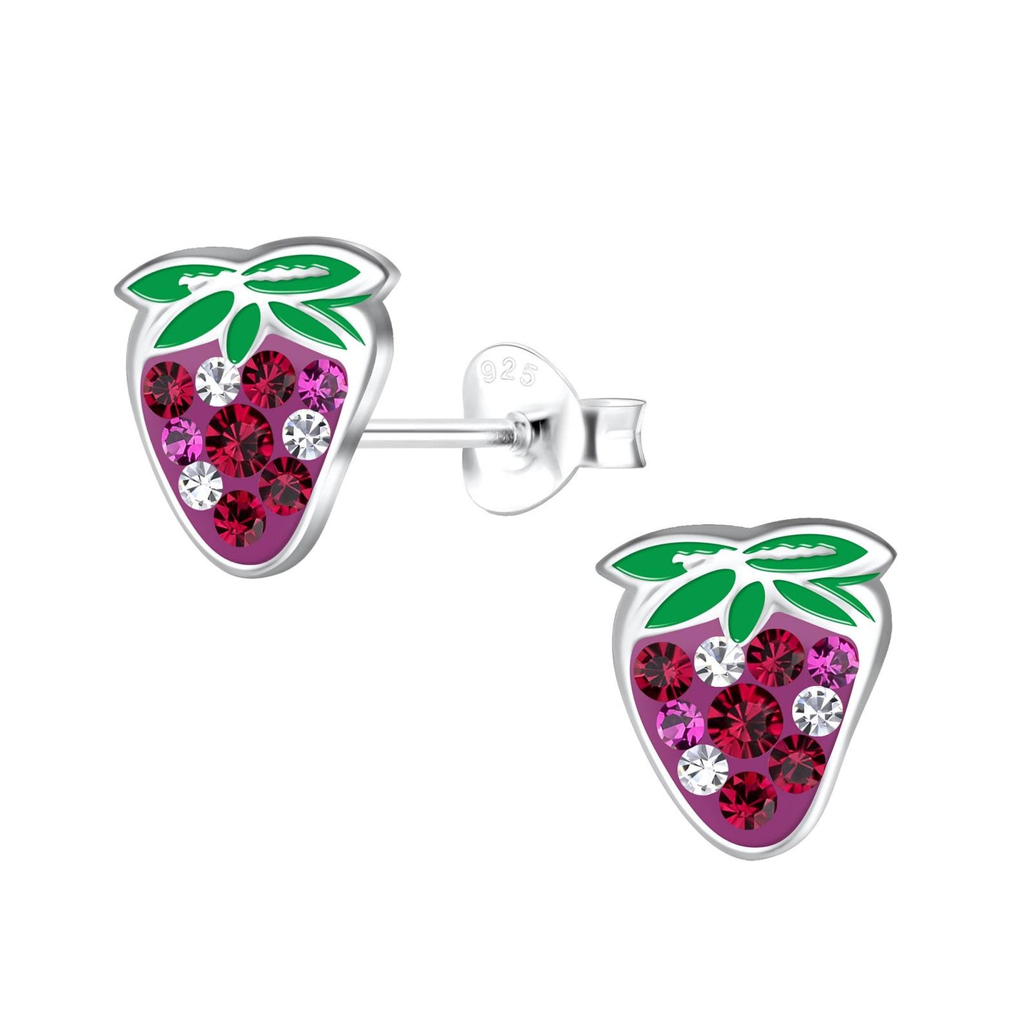 Kinder Ohrringe Erdbeeren aus 925 Silber
