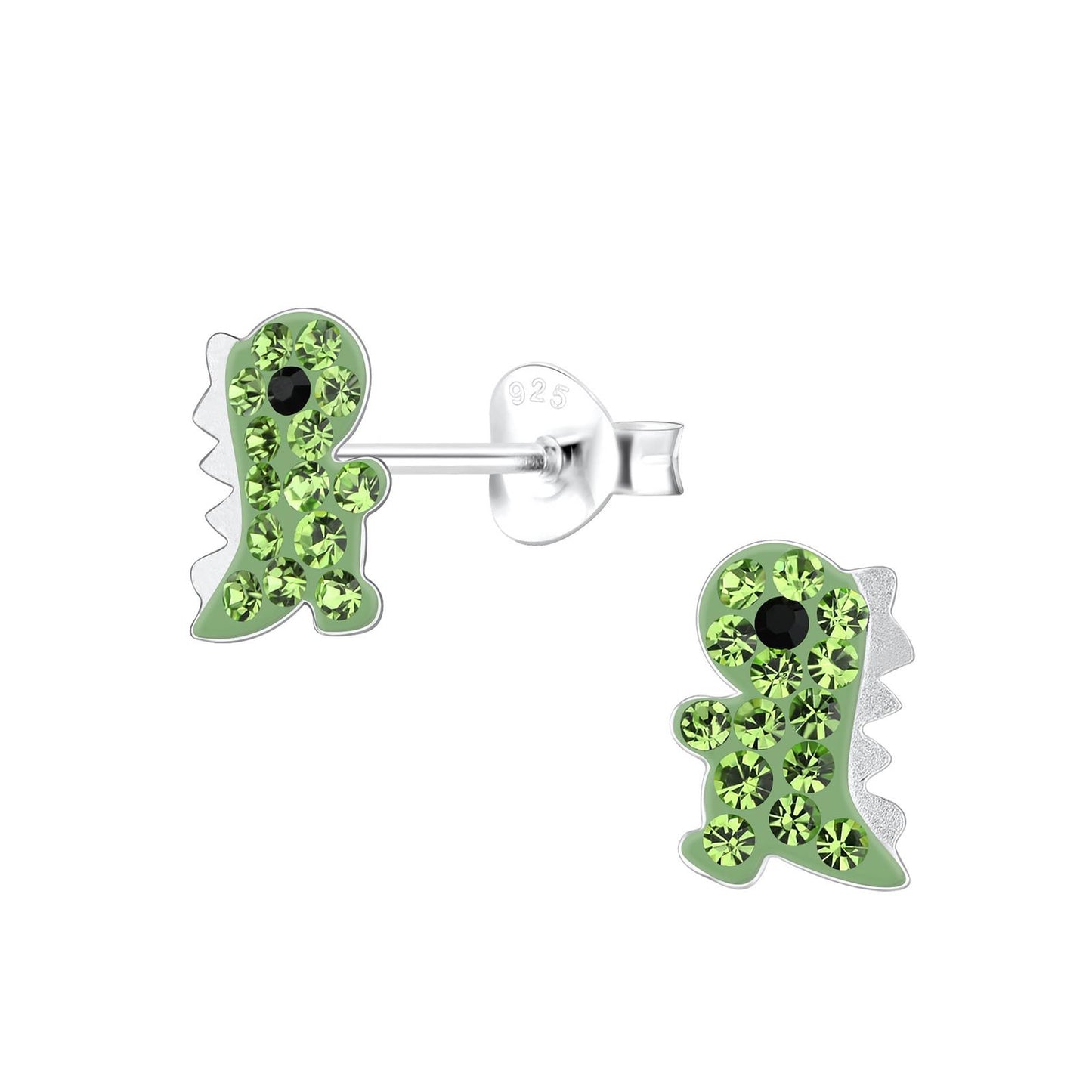 Dinosaurusoorbellen voor jongens, gemaakt van 925 zilver.