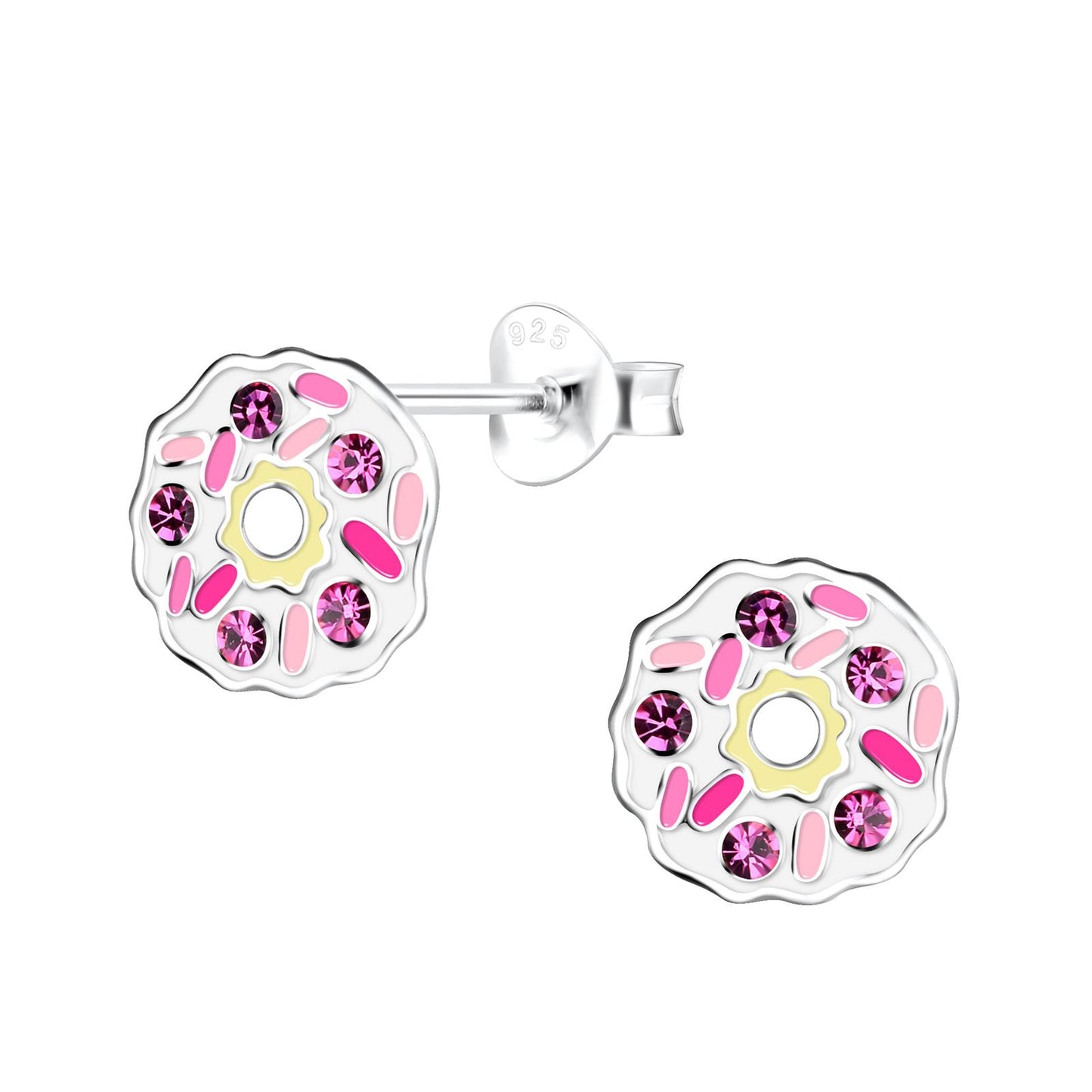 Kinder Ohrringe Donut aus 925 Silber