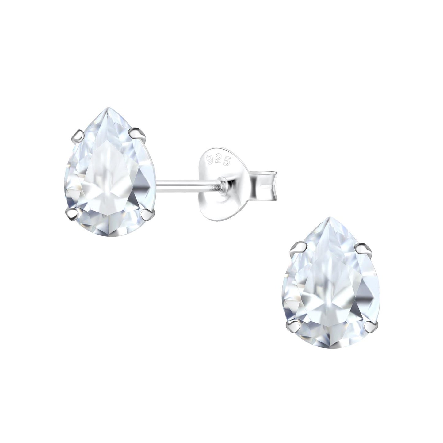 Kinder Ohrringe 6x8mm Zirkonia aus 925 Silber