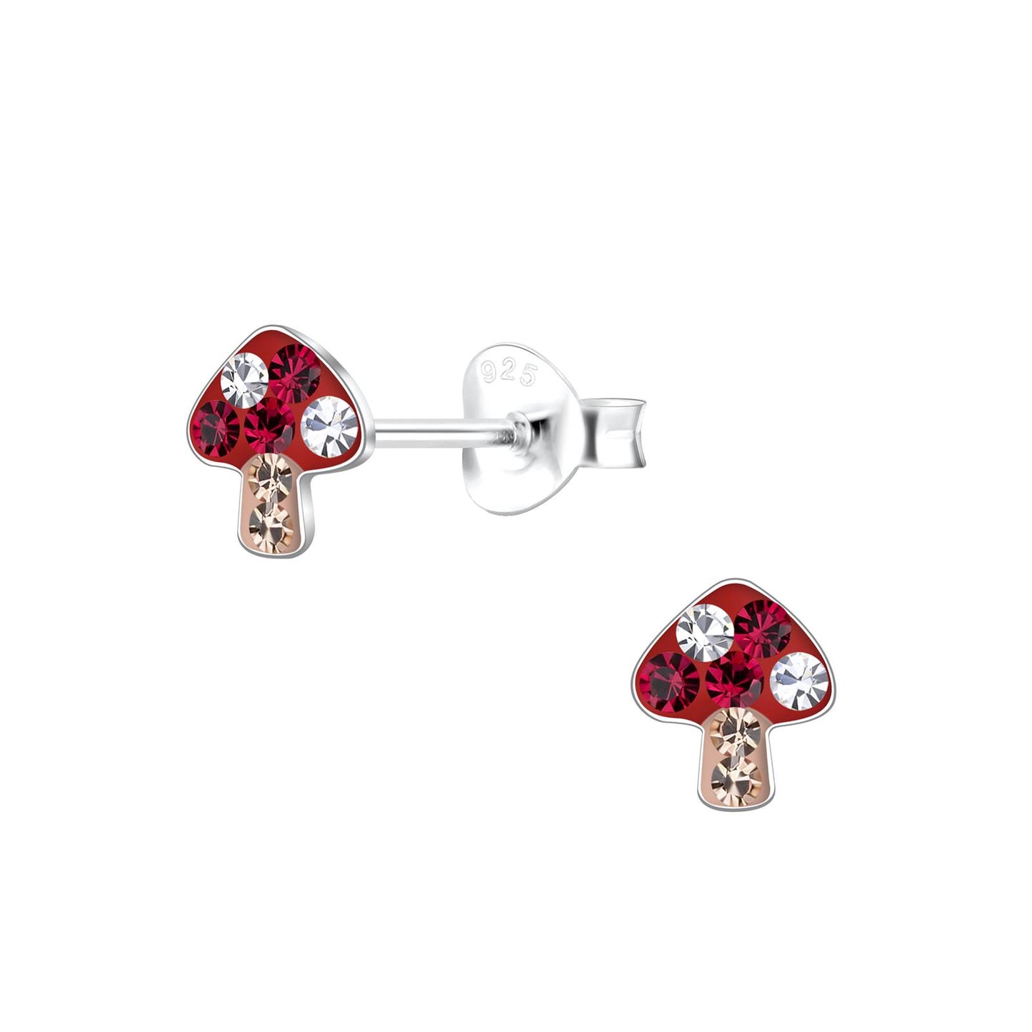 Children's mushroom earrings made of 925 silver