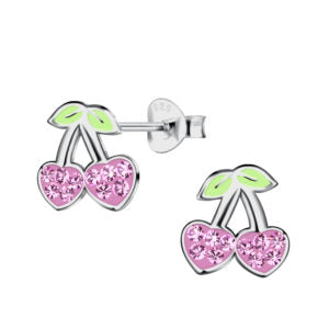 Children's cherry earrings made of 925 silver