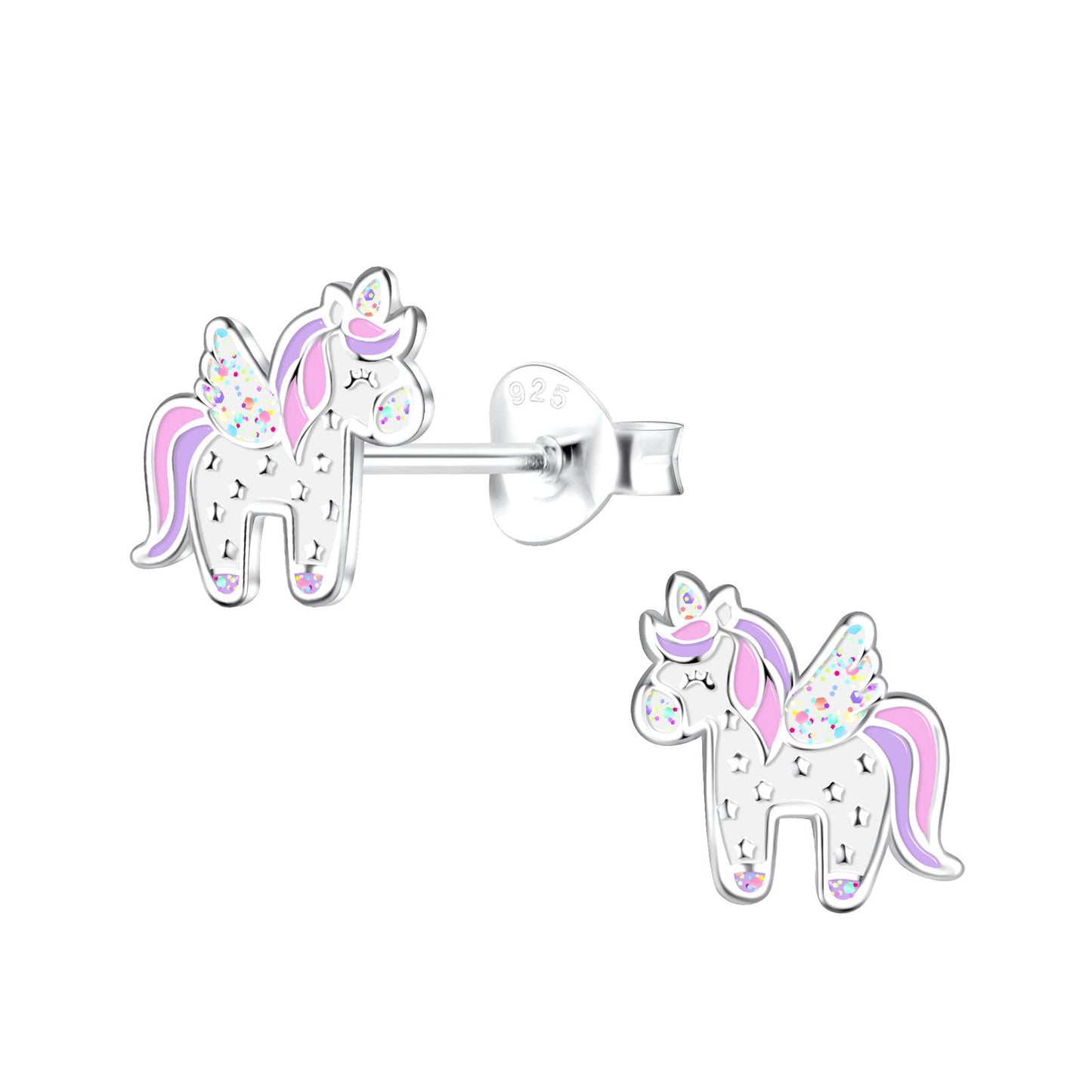 Mädchen Ohrringe Einhorn aus 925 Silber