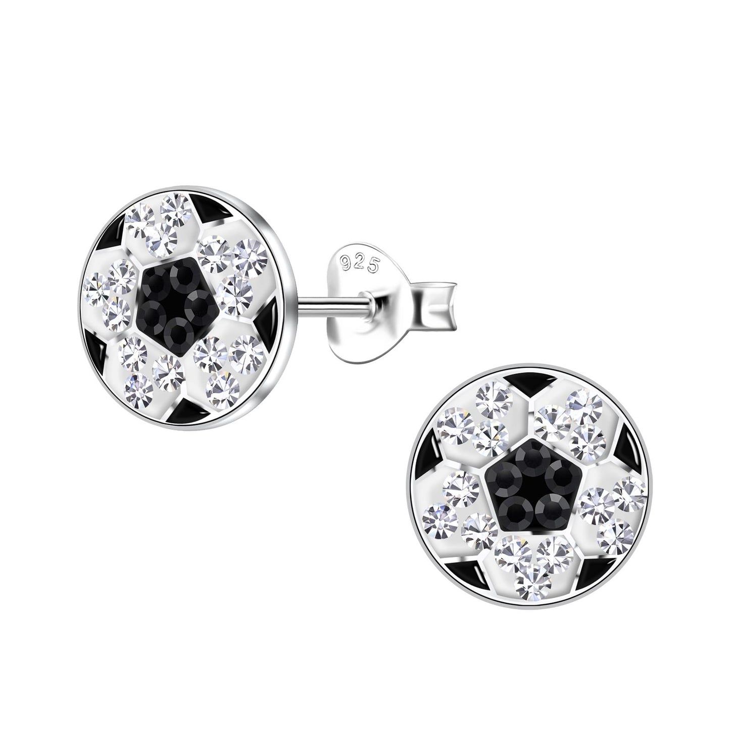 Jungen Ohrringe Fussball aus 925 Silber