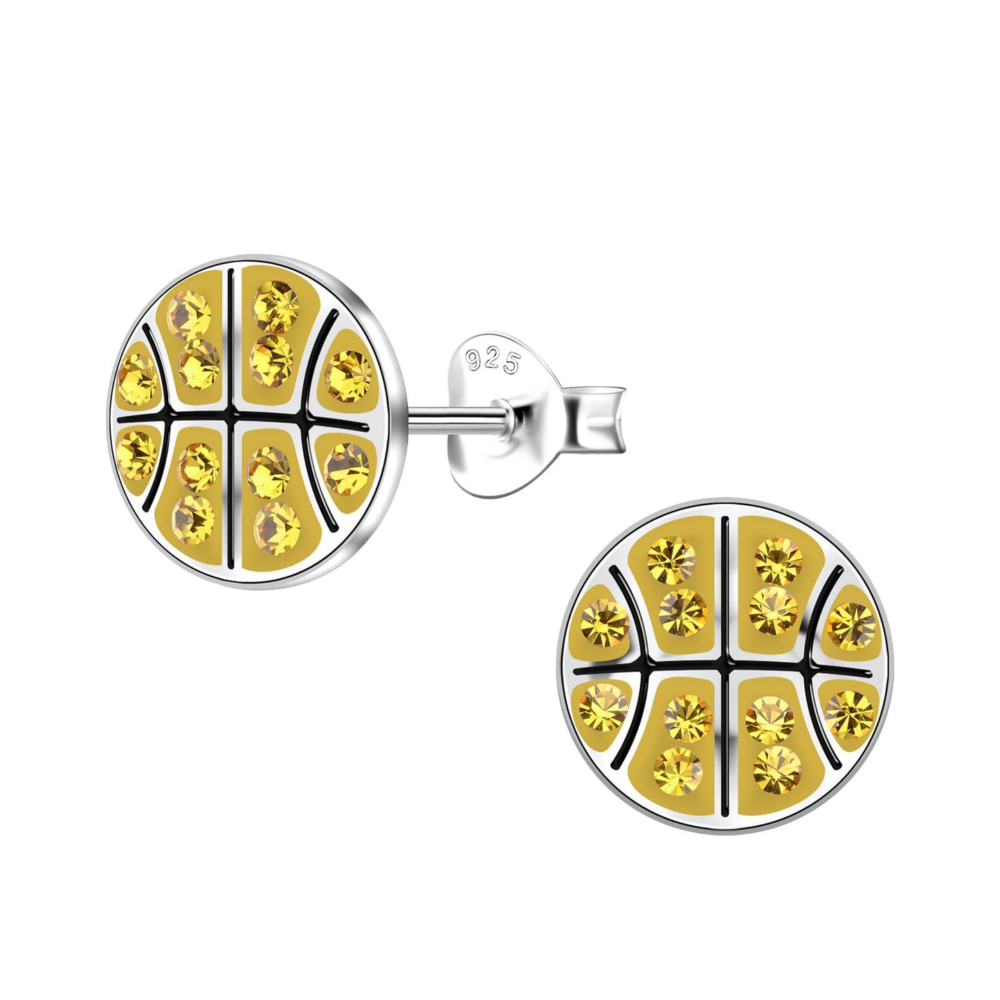 Children's basketball earrings made of 925 silver