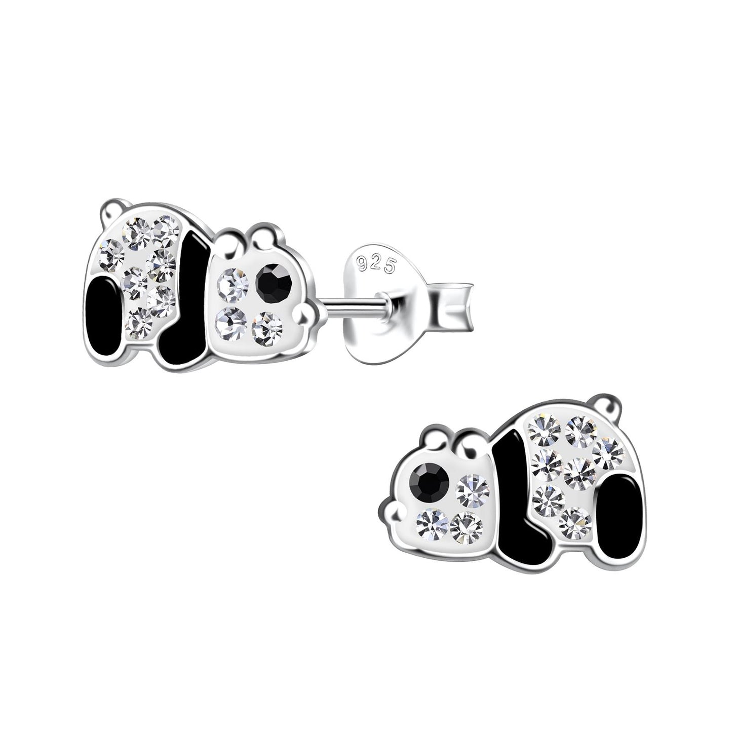 Kinder Ohrringe Panda aus 925 Silber