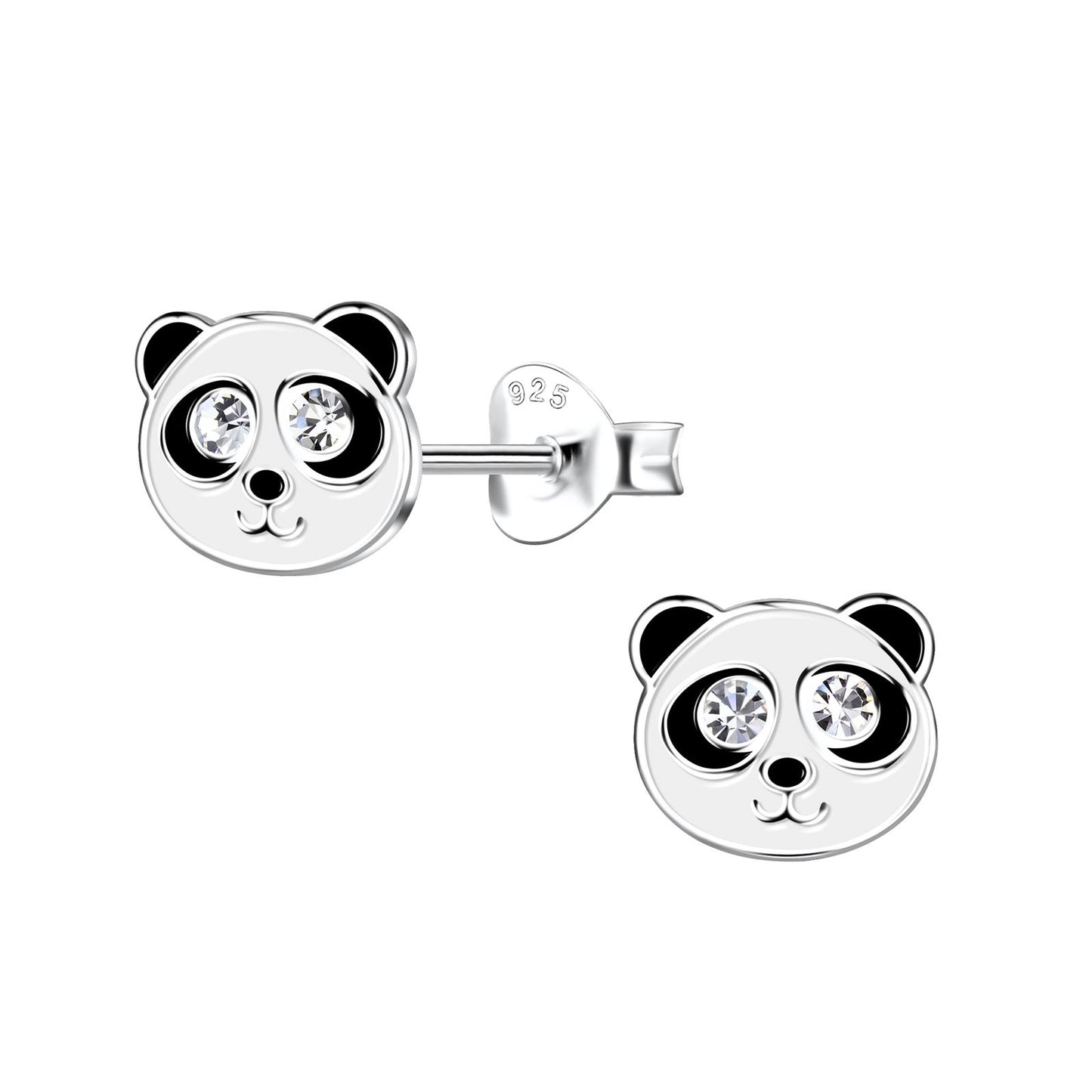 Kinder Ohrringe Panda aus 925 Silber
