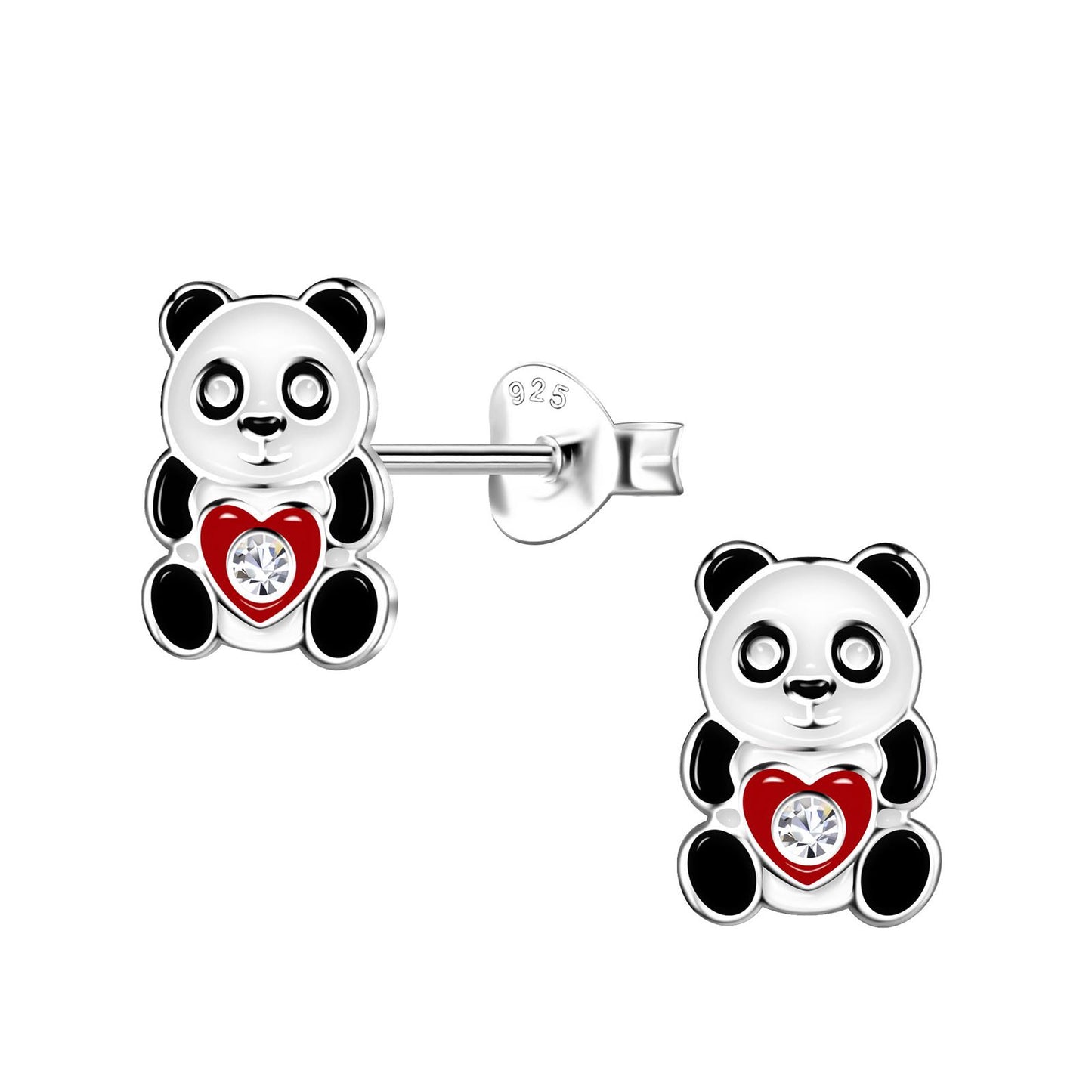 Kinder Ohrringe Panda aus 925 Silber