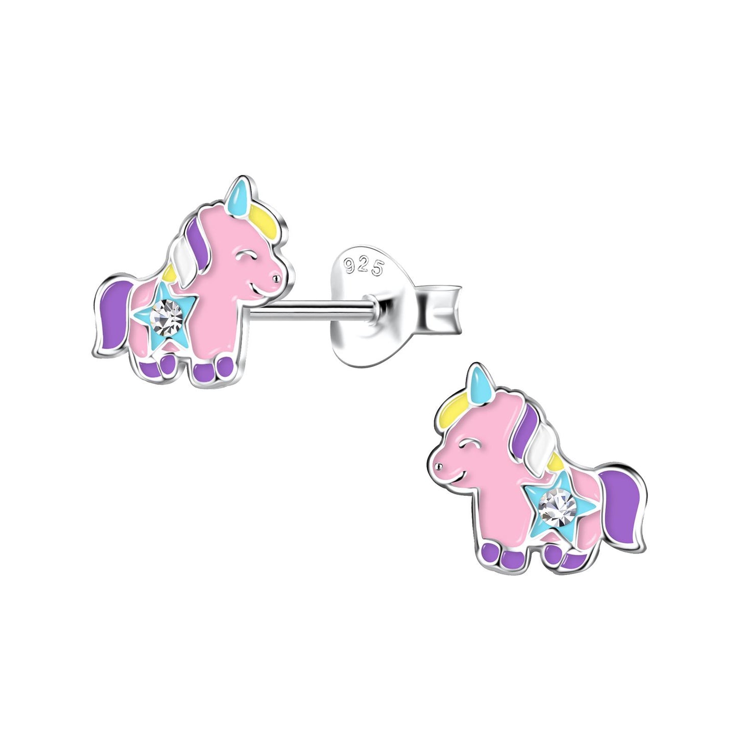 Girls' Unicorn Earrings made of 925 Silver