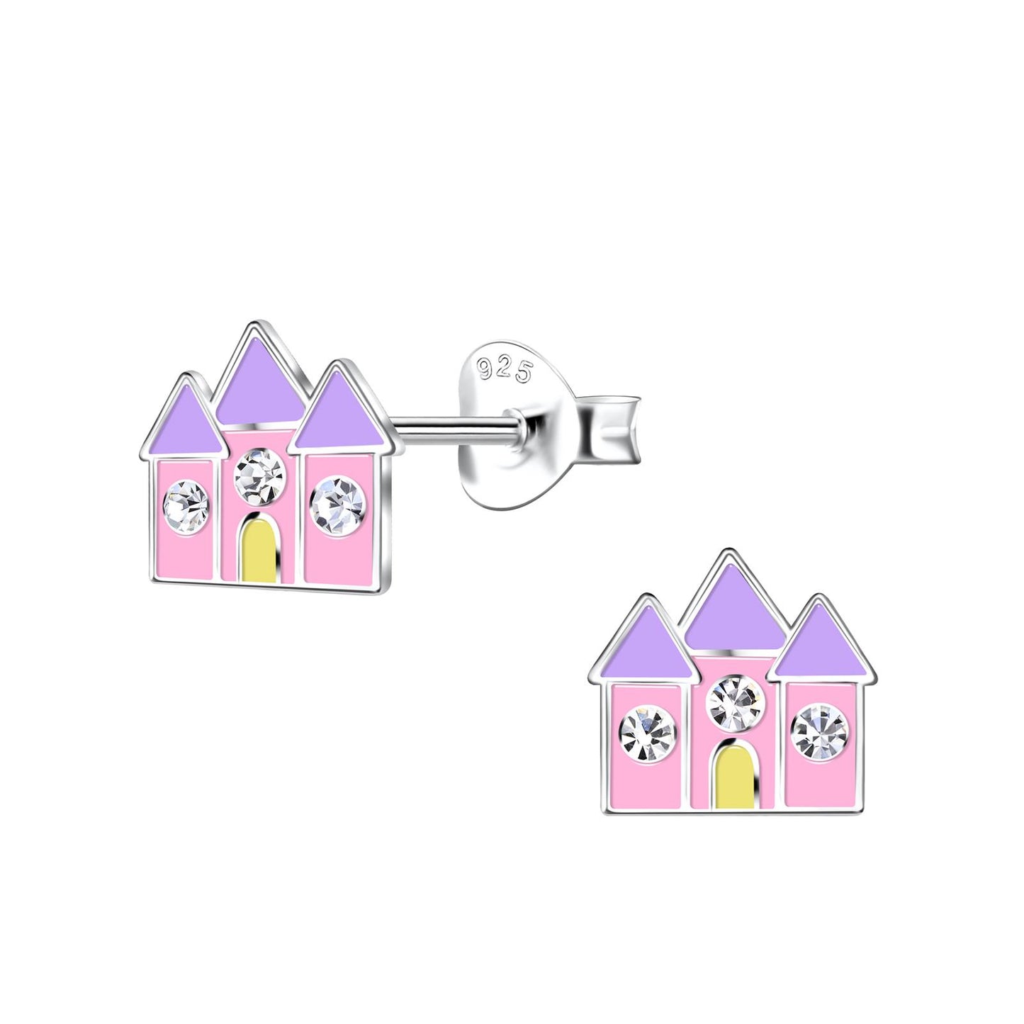 Kinder Ohrringe Schloss aus 925 Silber