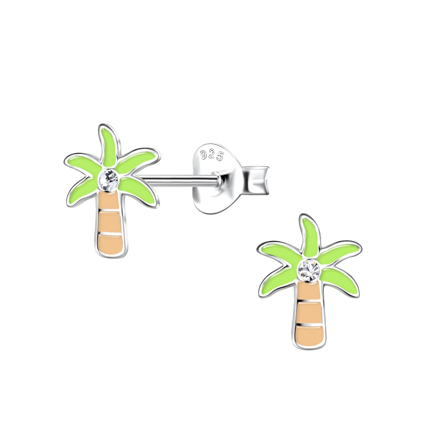 Children's Palm Tree Earrings made of 925 Silver