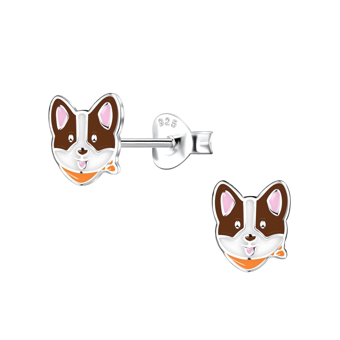 Kinder Ohrringe Corgi Hund aus 925 Silber
