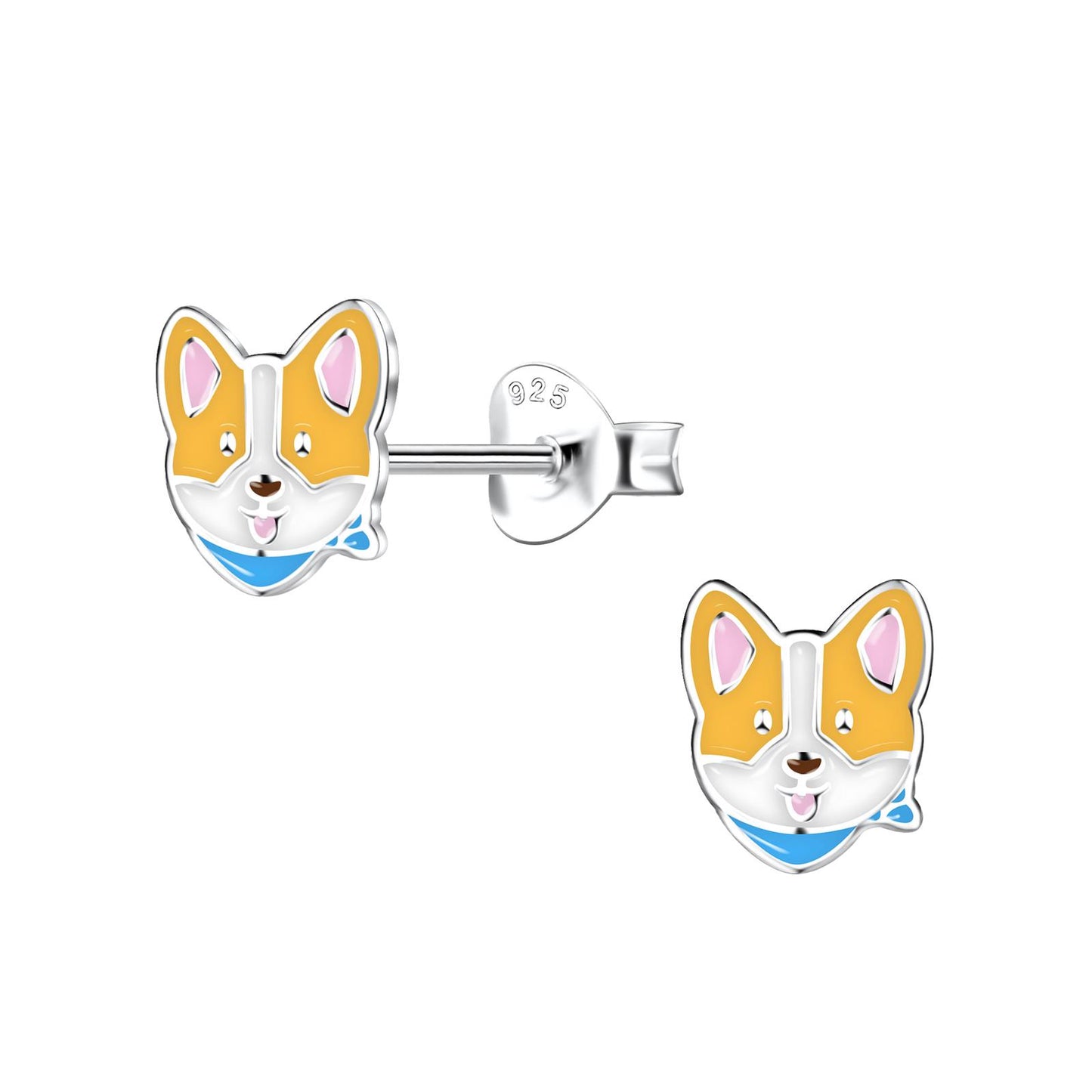 Kinder Ohrringe Corgi Hund aus 925 Silber