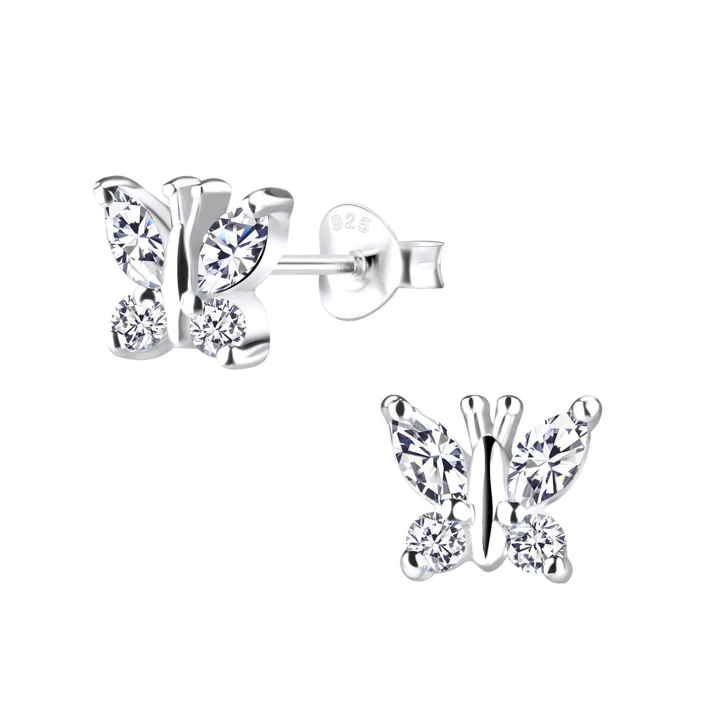 Girls' butterfly earrings made of 925 silver