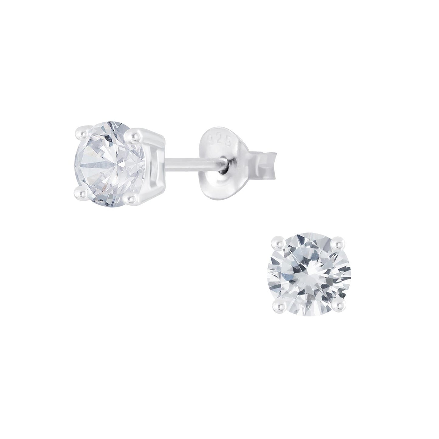 Kinder Ohrringe 5mm Zirkonia aus 925 Silber