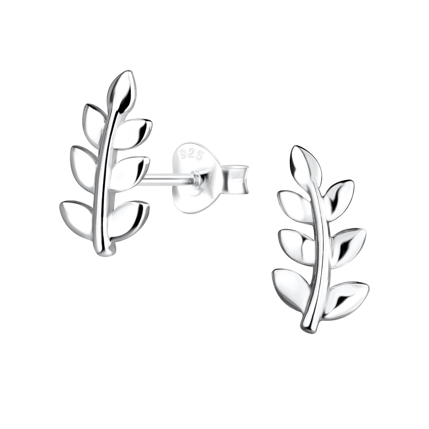 Kinderoorbellen in de vorm van blaadjes, vervaardigd uit 925 zilver.