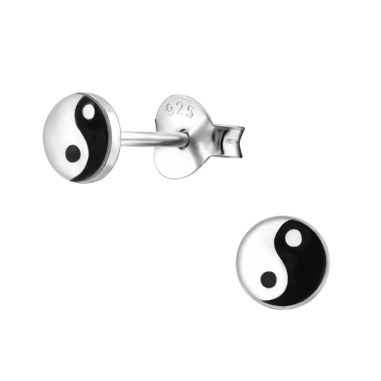 Kinder Ohrringe Yin Yang aus 925 Silber