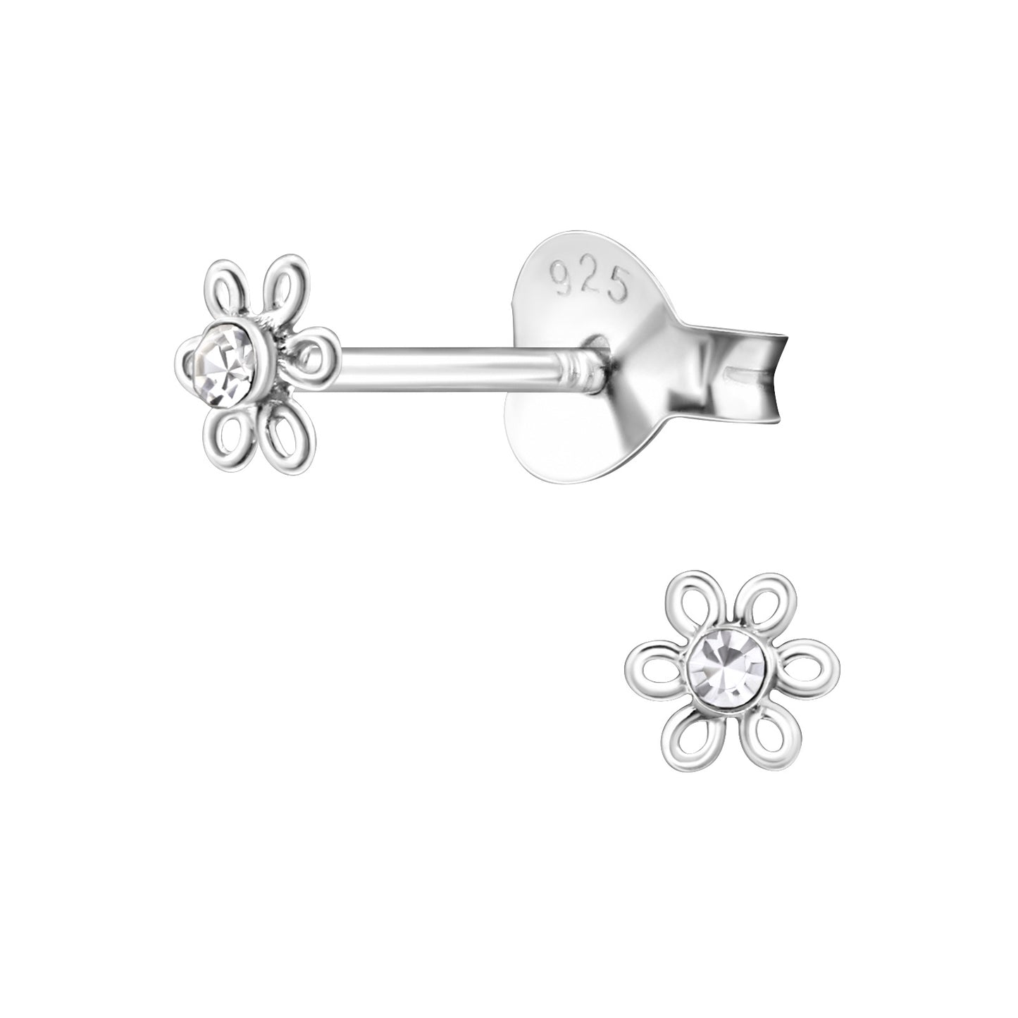 Mädchen Ohrringe Blume aus 925 Silber