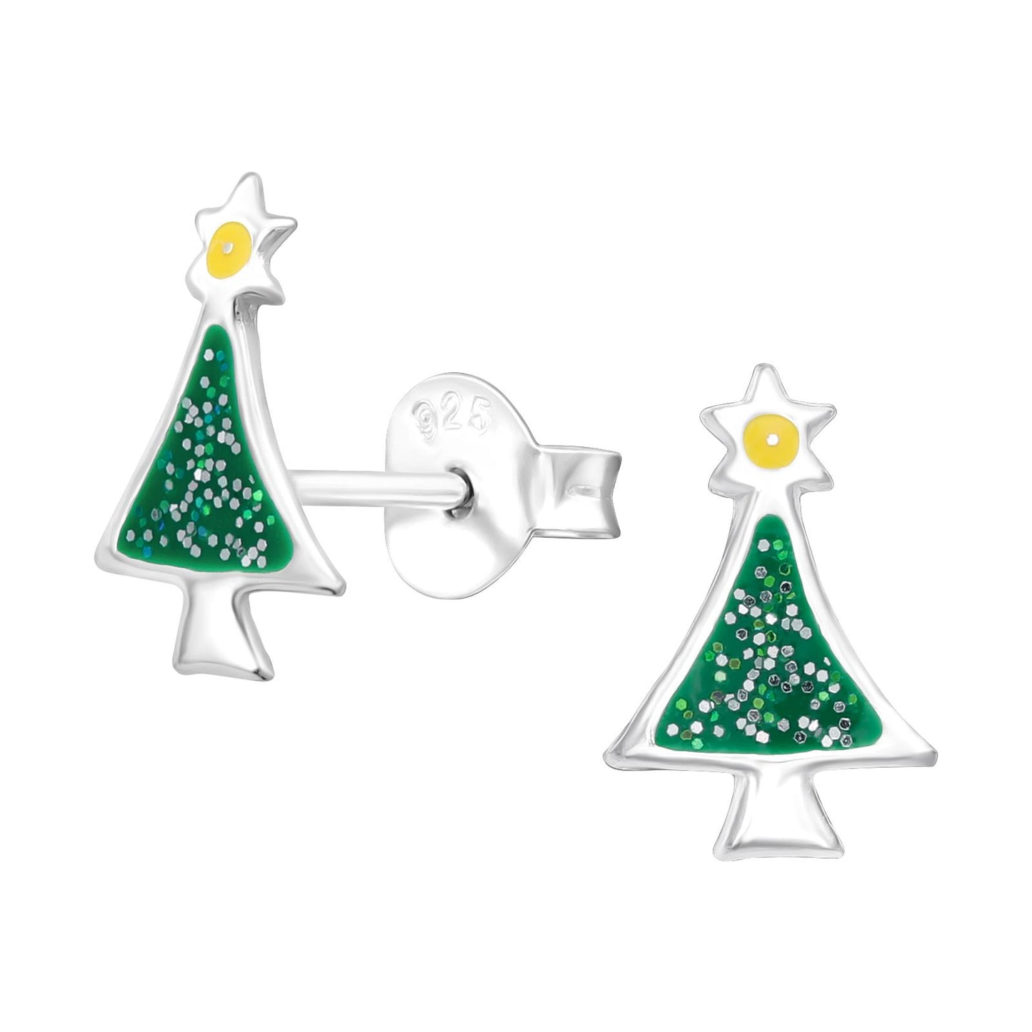 Kinder Ohrringe Weihnachtsbaum aus 925 Silber