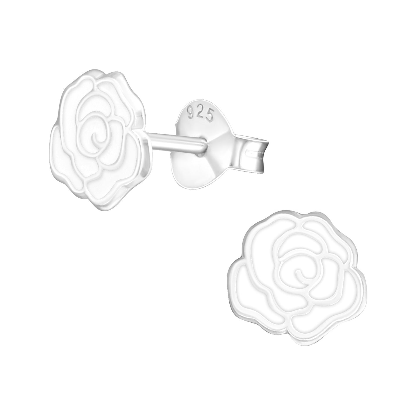Mädchen Ohrringe Rose aus 925 Silber