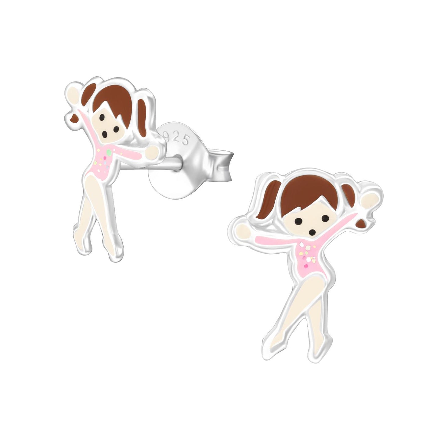 Children's ballerina earrings made of 925 silver