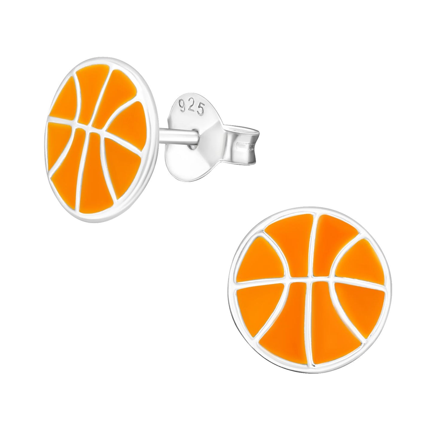 Kinder Ohrringe Basketball aus 925 Silber
