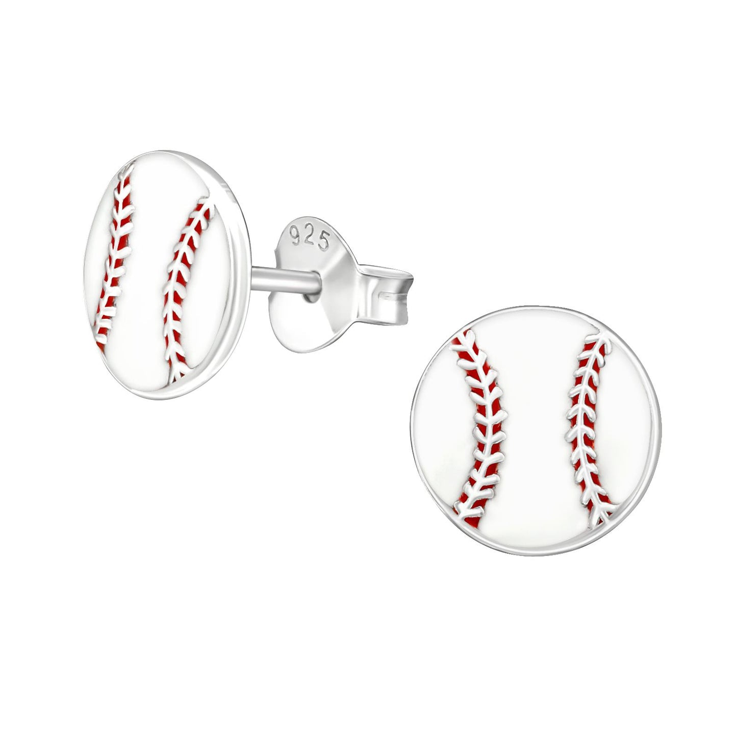 Kinder Ohrringe Baseball aus 925 Silber