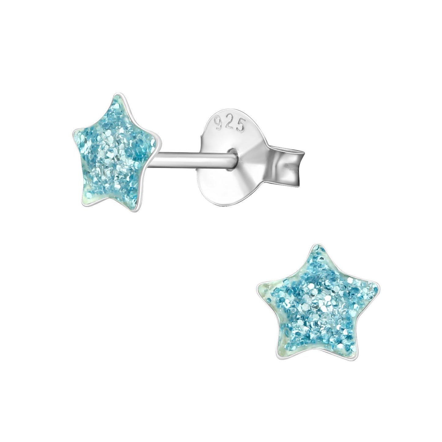 Girls' star earrings made of 925 silver
