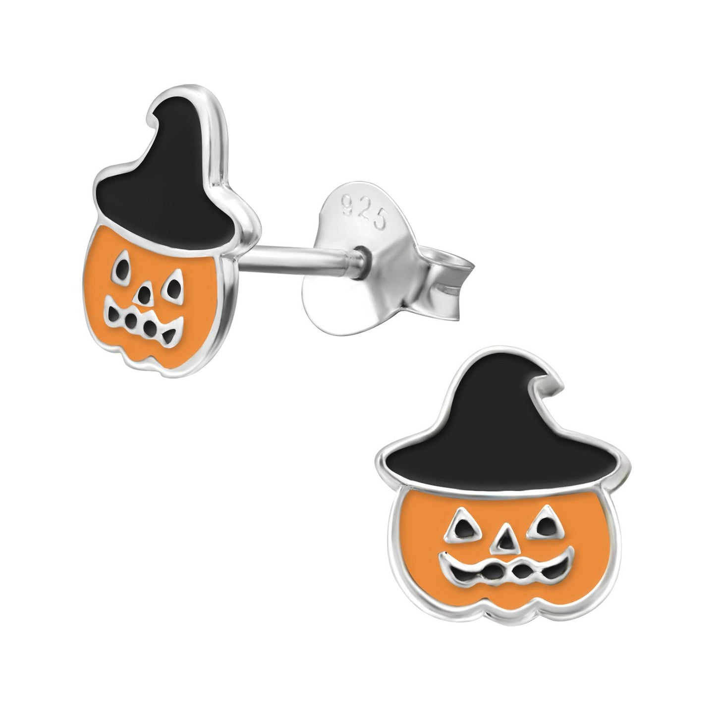Kinder Ohrringe Halloween Kürbis aus 925 Silber