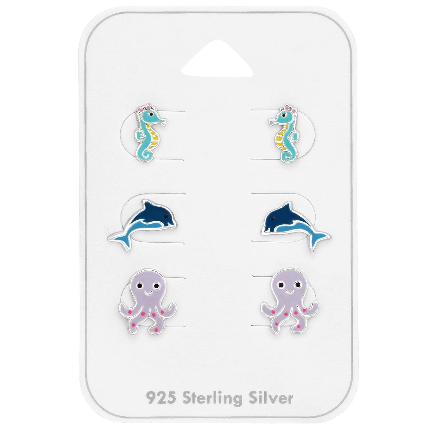 Kinder Schmuckset Delfin Oktopus Seepferdchen aus 925 Silber