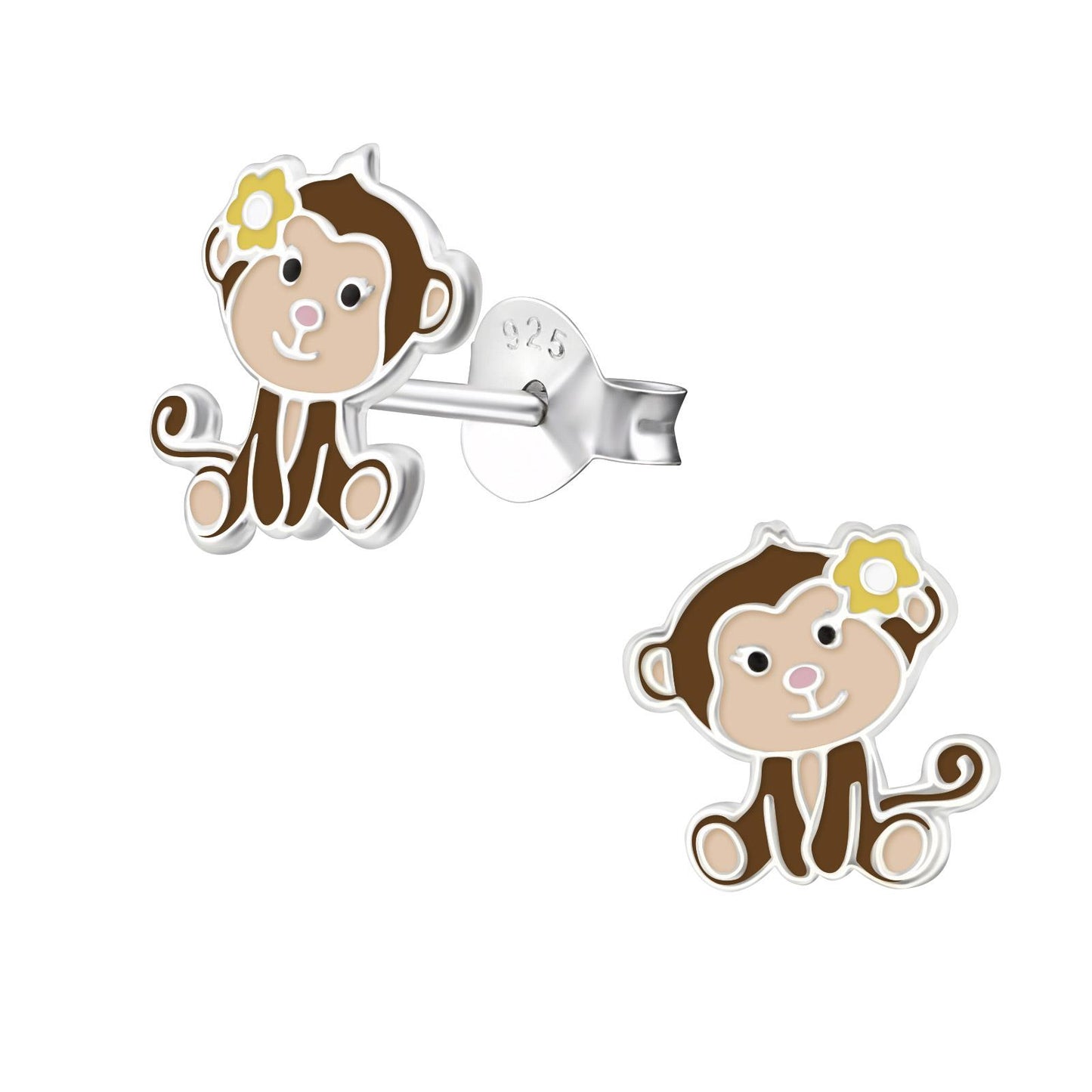 Kinder Ohrringe Affe aus 925 Silber