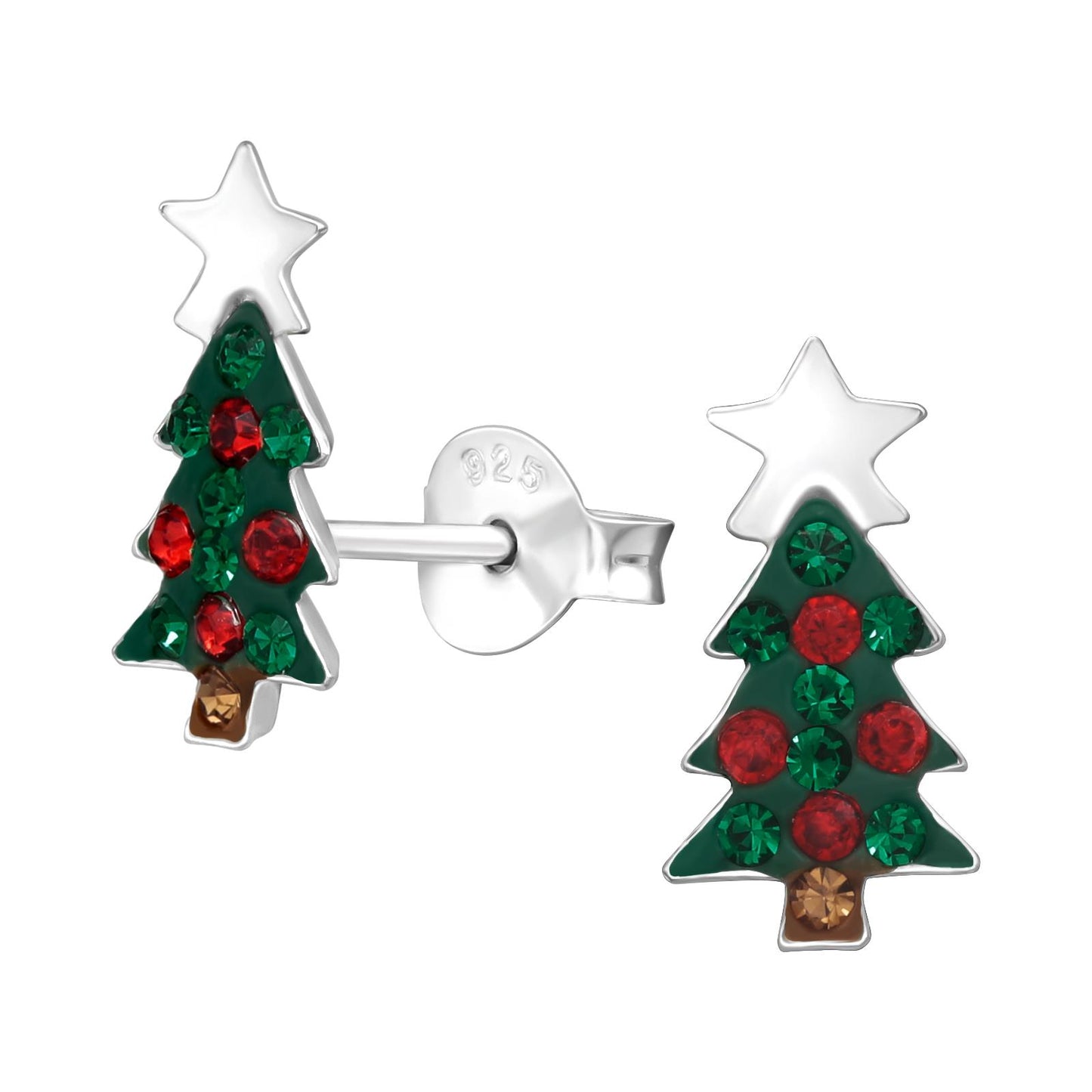 Kinder Ohrringe Weihnachtsbaum aus 925 Silber