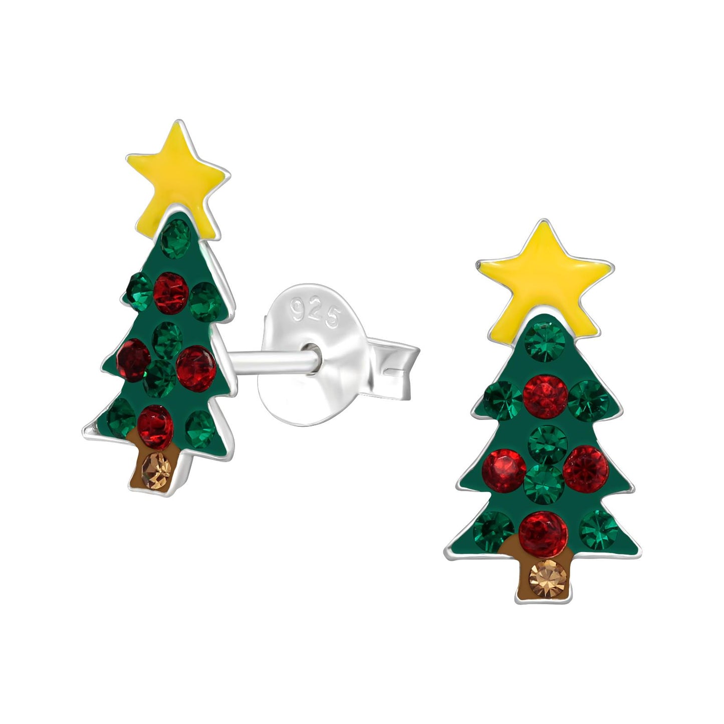 Kinder Ohrringe Weihnachtsbaum aus 925 Silber