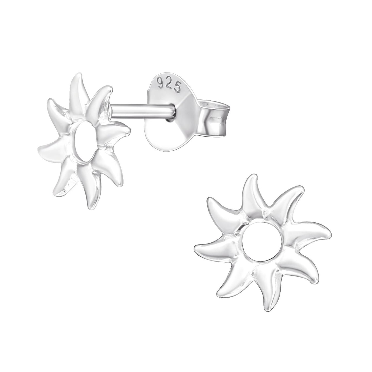 Children's sun earrings made of 925 silver