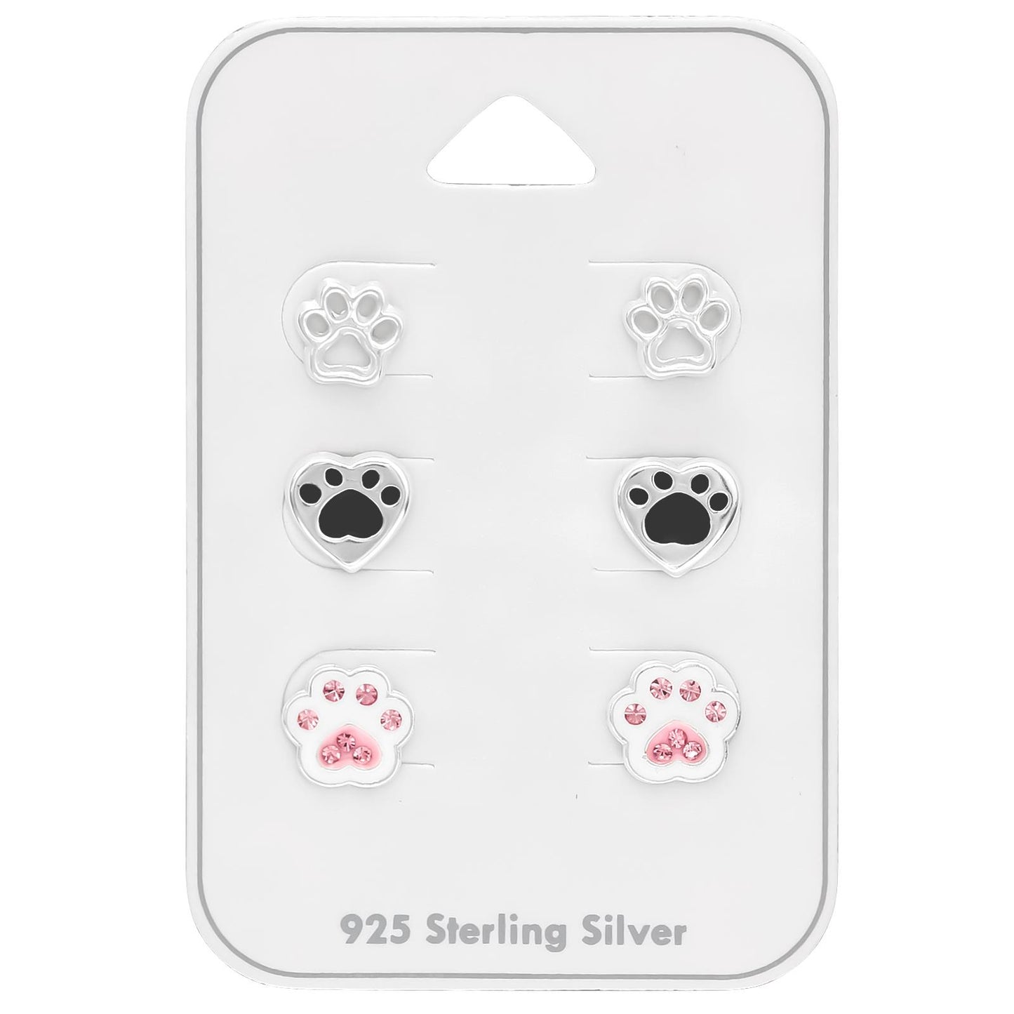 Kindersieradenset met pootafdruk, gemaakt van 925 zilver.