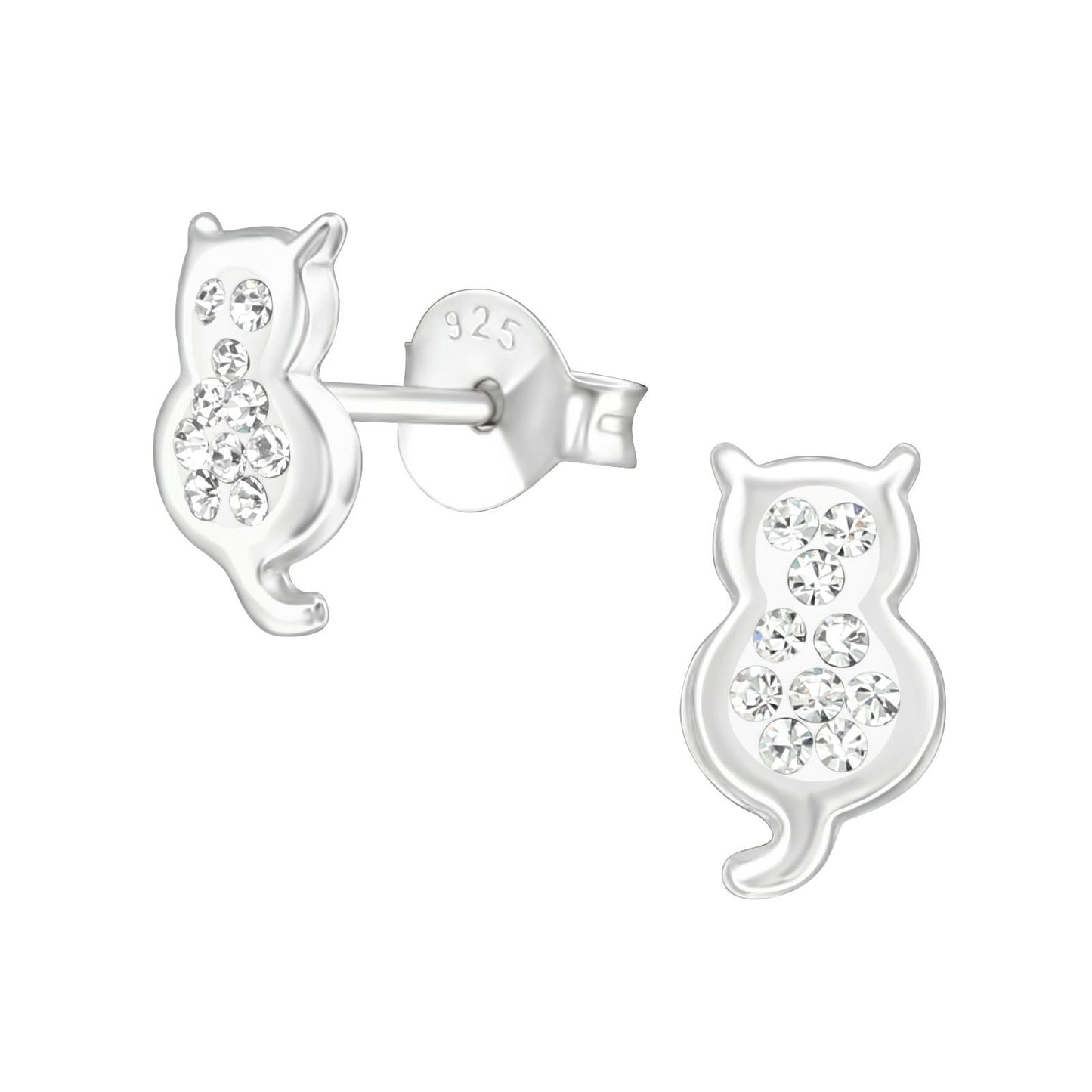 Mädchen Ohrringe Katze aus 925 Silber